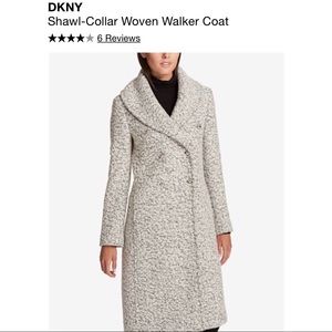 DKNY Wool Bouclé Walker Coat